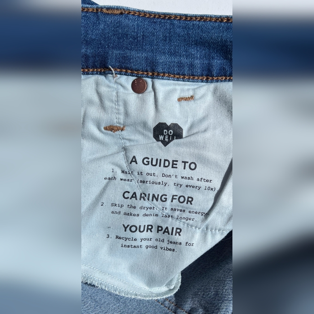 Madewell Blue Distressed Straight Leg Jeans - Picture 6 of 8